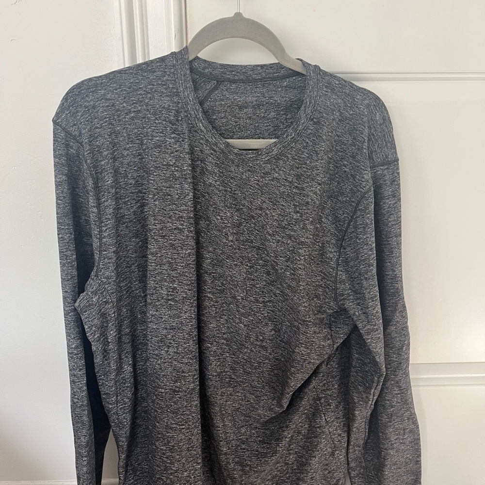 Lululemon mens gray long sleeve yoga shirt
